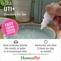 Thumbnail for HomeoPet Feline UTI+, Safe and Natural Urinary Tract Supplement for Cats, Feline Urinary Tract Support, 15 Milliliters