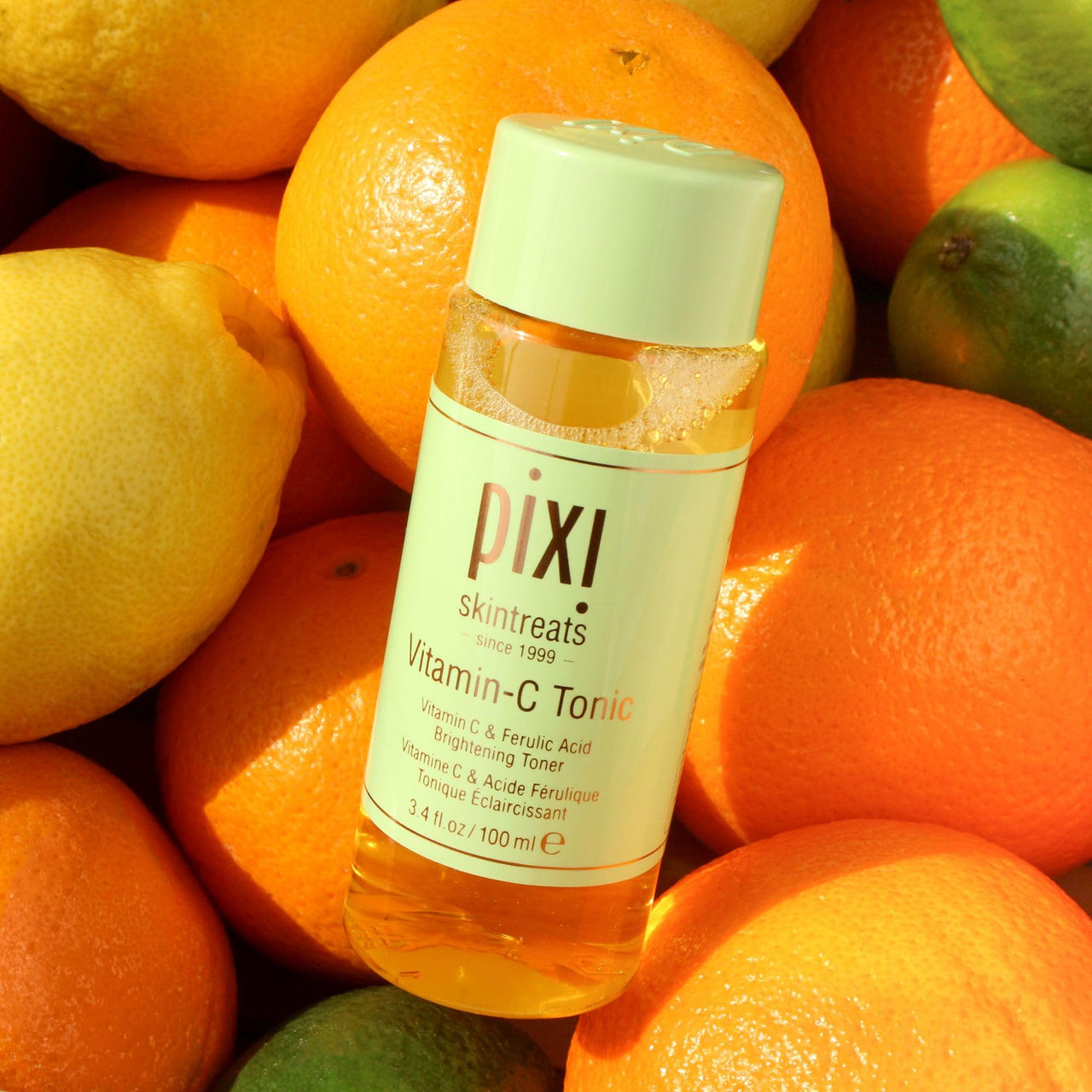 Pixi Vitamin-C Tonic,Brightening & Soothing Facial Toner, Boost Skin Luminosity, Infused with Vitamin-C & Ferulic Acid, Alcohol Free Daily Toner, 100ml / 3.4fl oz Travel Size Skin Care