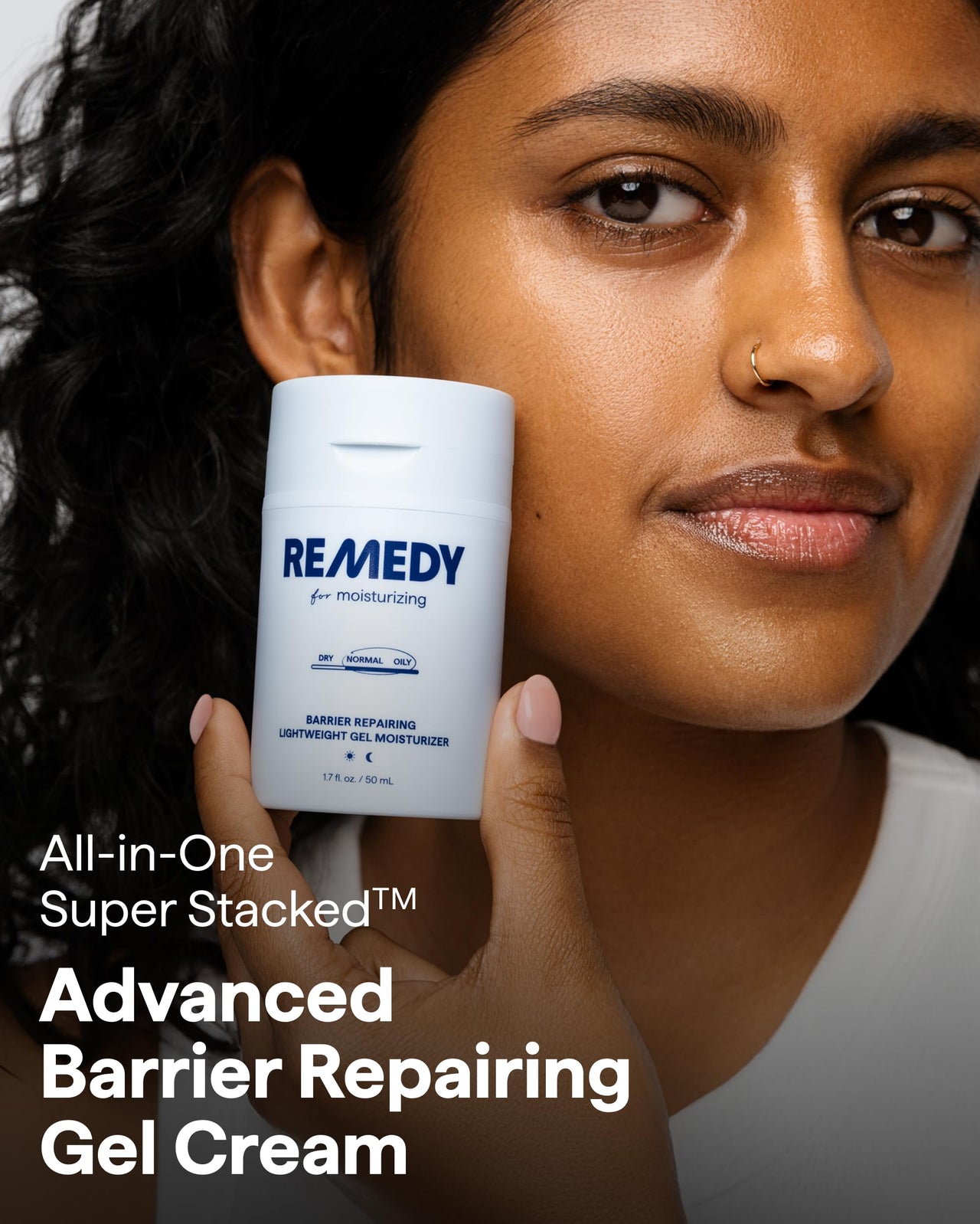 Remedy for Light Moisture | Barrier Repairing Hydrating Lightweight Gel Moisturizer Water Cream for Normal to Oily Skin | By Dermatologist Dr. Shah, 1.7 fl. Oz