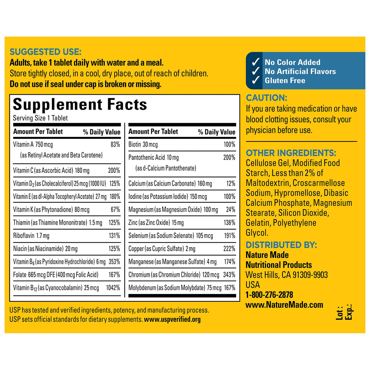 Nature Made Multivitamin For Him 50+, Mens Multivitamins for Daily Nutritional Support, Multivitamin for Men, 90 Tablets, 90 Day Supply