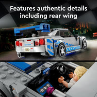 Thumbnail for LEGO Speed Champions 2 Fast 2 Furious Nissan Skyline GT-R (R34), Race Car Toy Model Building Kit, Collectible with Racer Minifigure, 2023 Set for Kids, Boys and Girls Ages 9 and Up 76917