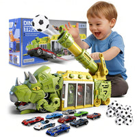 Thumbnail for BYFWH Foldable Triceratops Truck Toy, Ejection Shooting with Storage Bay Compact Foldable Design with Shooting Launcher, 10 Cars & 12 Soft Balls, Fun for Boys & Girls 3-12
