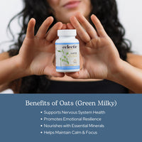 Thumbnail for Eclectic Herb - Premium Raw Freeze-Dried Oats Capsules | Milky Green Oats Avena Sativa | Nervous System Support | Natural Dietary Supplement | Organic, Vegan, Non-GMO (90 CT | 375 mg)