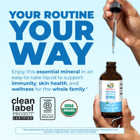 Thumbnail for MaryRuth's Organic Liquid Zinc Supplement for Kids & Adults | Immune Support | Skin Health | Antioxidant | Cellular Metabolism | Zinc Sulfate | Vegan | Non-GMO | Sugar Free | Gluten Free | 4 oz