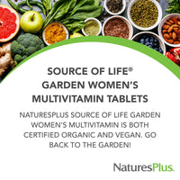 Thumbnail for NaturesPlus Source of Life Garden Women’s Multivitamin - 90 Tablets - Supports Energy & Healthy Immune System - USDA Certified Organic, Non-GMO, Vegan, Gluten Free - 30 Servings