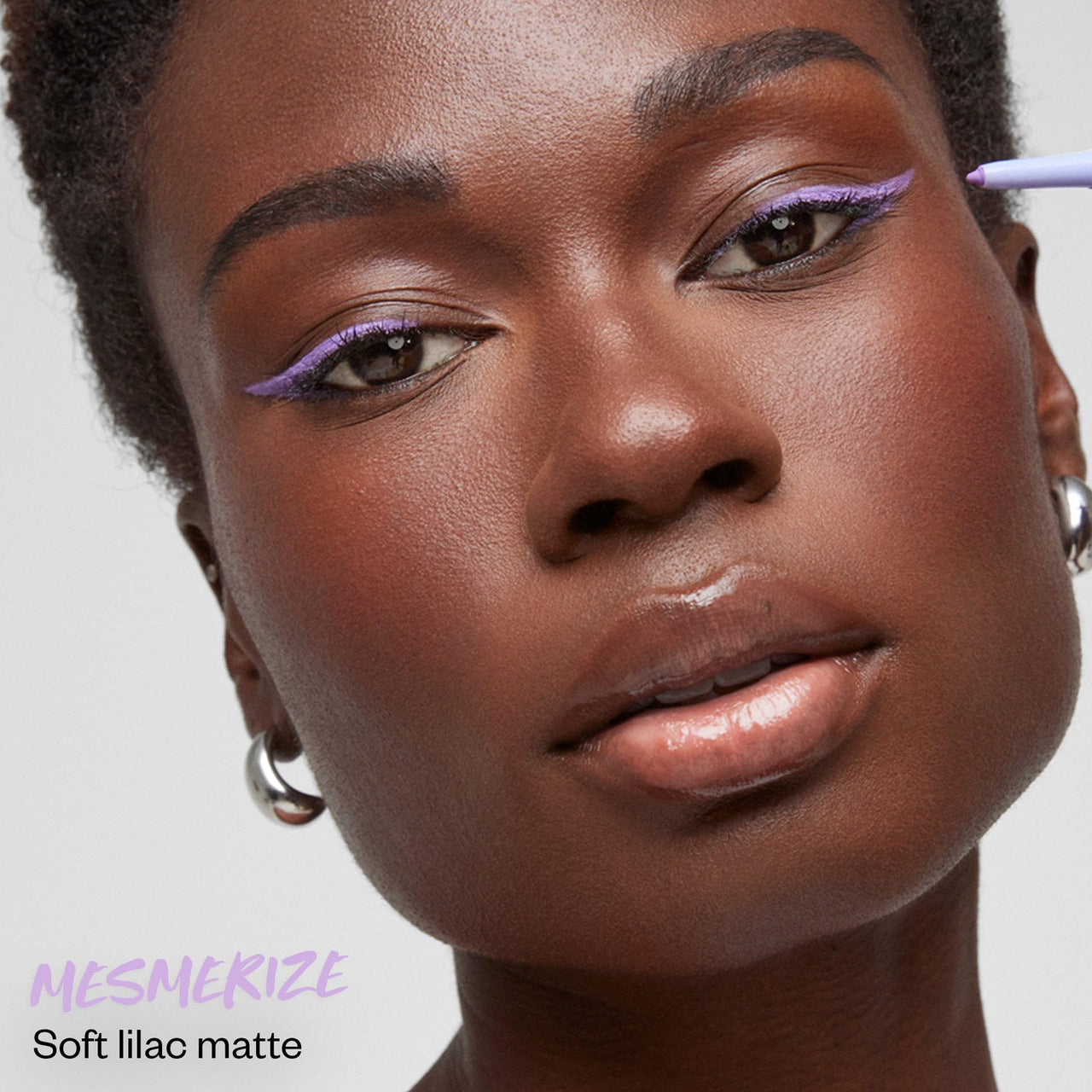 Kosas Soulgazer Gel Eyeliner (Mesmerize) - Waterproof, Smudge-Proof Pen with Hyaluronic Acid - Retractable Eyeliner Pencil with Sharpener & Smudger, Long-Lasting - Soft Lilac Matte