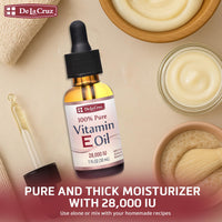 Thumbnail for De La Cruz Vitamin E Oil for Face 28,000 IU - No Preservatives, Artificial Colors or Fragrances, Made in USA 1 FL. OZ.