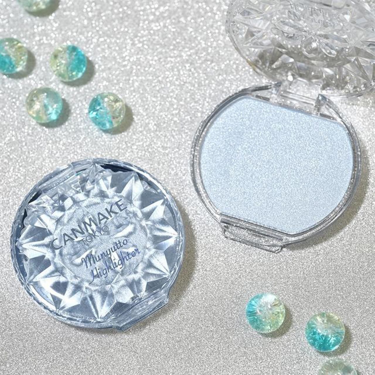 CANMAKE - Munyutto Highlighter - Packed Powder Compact - 0.13oz (3.8g) (02 Rose Quartz)