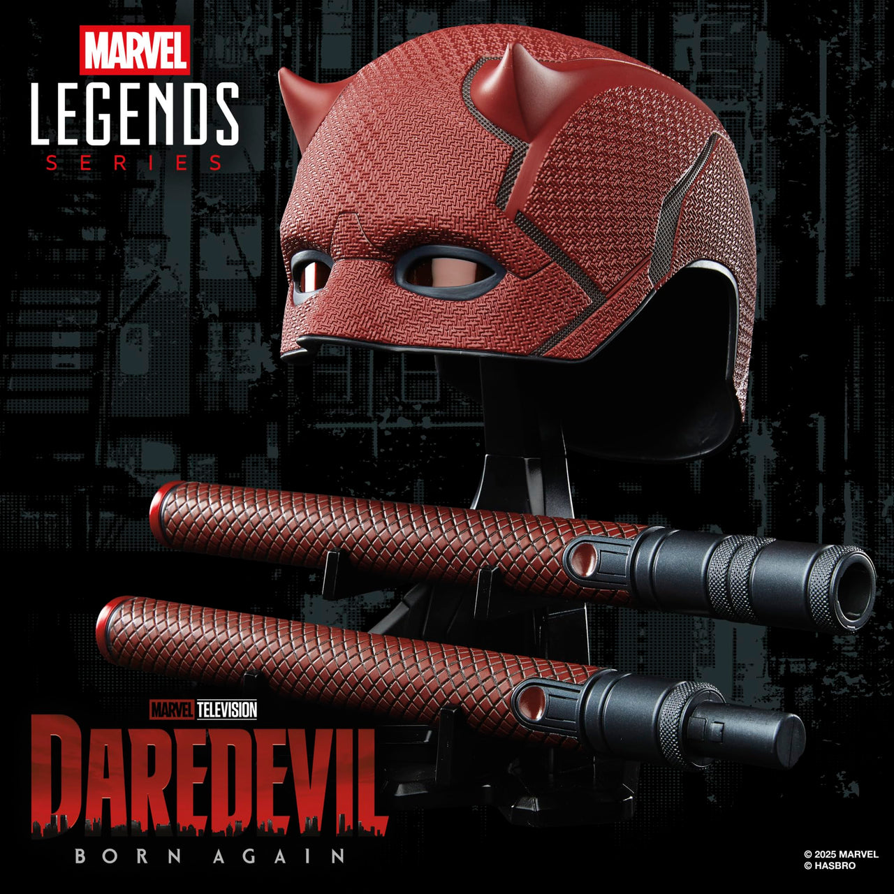 Marvel Legends Series Daredevil: Born Again Premium Roleplay Mask and Billy Club, Collectibles for Adults