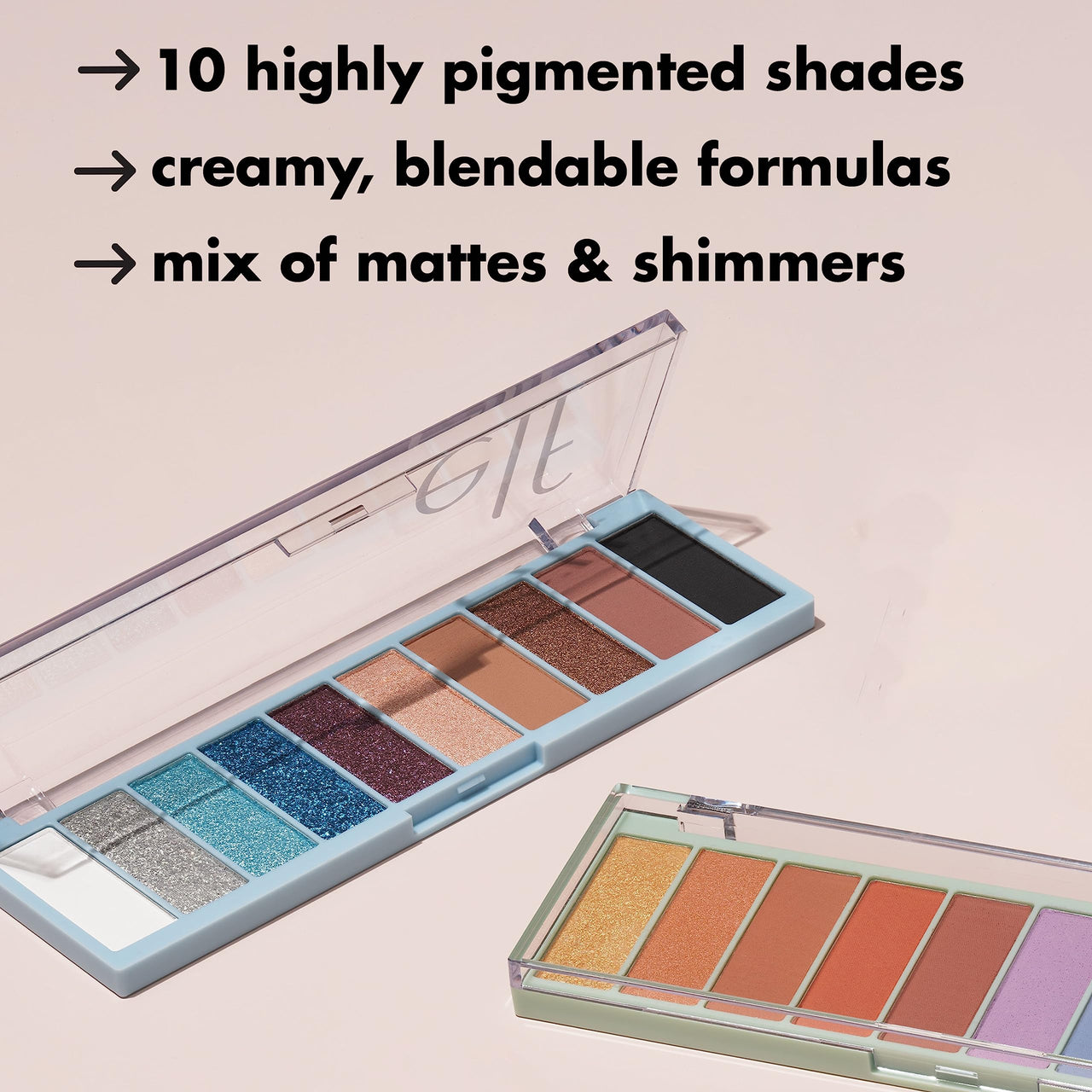 e.l.f. Perfect 10 Eyeshadow Palette, Ten Ultra-Pigmented Bright & Colorful Shades, Blendable Formula, Vegan & Cruelty-Free, So Bright Now
