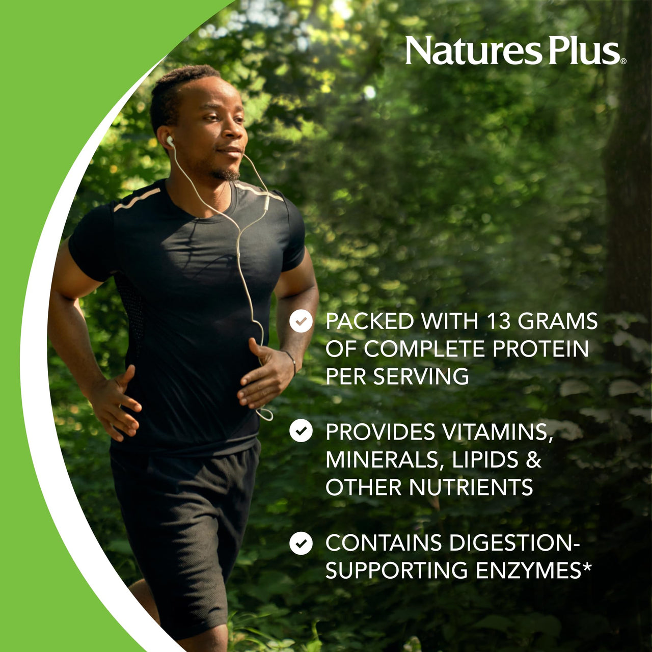 NaturesPlus Source of Life Energy Shake, Creamy Granola - 1.1 lbs - Provides 13g Complete Protein, Vitamins & Minerals - Non-GMO, Gluten Free, Vegetarian - 13 Total Servings