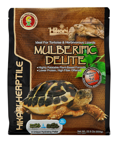 Hikari Mulberific Delite Tortoise Food & Iguana/Herbivorous Lizard Probiotic Pellets (650g)