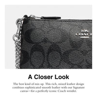 Thumbnail for Coach Signature Large Wristlet w Chain