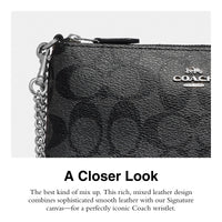 Thumbnail for COACH Signature Large Wristlet w Chain
