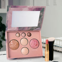 Thumbnail for LAURA GELLER Own Your Age Kit: Best of the Best Palette and Jelly Balm Tinted Lip Color, In the Buff and Retractable Angled Kabuki Brush