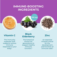 Thumbnail for Hyland's Organic Elderberry Plus Gummies, Organic Black Elderberry with ZINC and Vitamin C, Immune Support Supplement for Adults, 60 Vegan Gummies (30 Days)