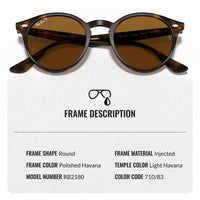 Thumbnail for Ray-Ban RB2180 Round Shape Polarized Sunglasses for Men and Women- Timeless Classic Sun Glasses with Modern Elegance - Premium UV Protection - Designer Men's and Women's Sunglasses