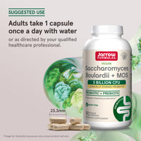 Thumbnail for Jarrow Formulas Saccharomyces Boulardii + MOS Probiotics for Digestive Health and Intestinal Tract Support - 5 Billion CFU Per Serving - 90 Delayed Release Caps - Probiotic + Prebiotic - 90 Servings