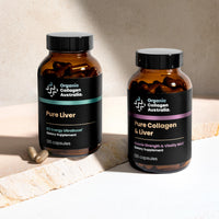 Thumbnail for Organic Collagen Australia Pure Collagen & Liver Capsules – Muscle Strength & Vitality with Hydrolyzed Collagen, Grass-Fed Liver, and Vitamin B12 – 120 Capsules