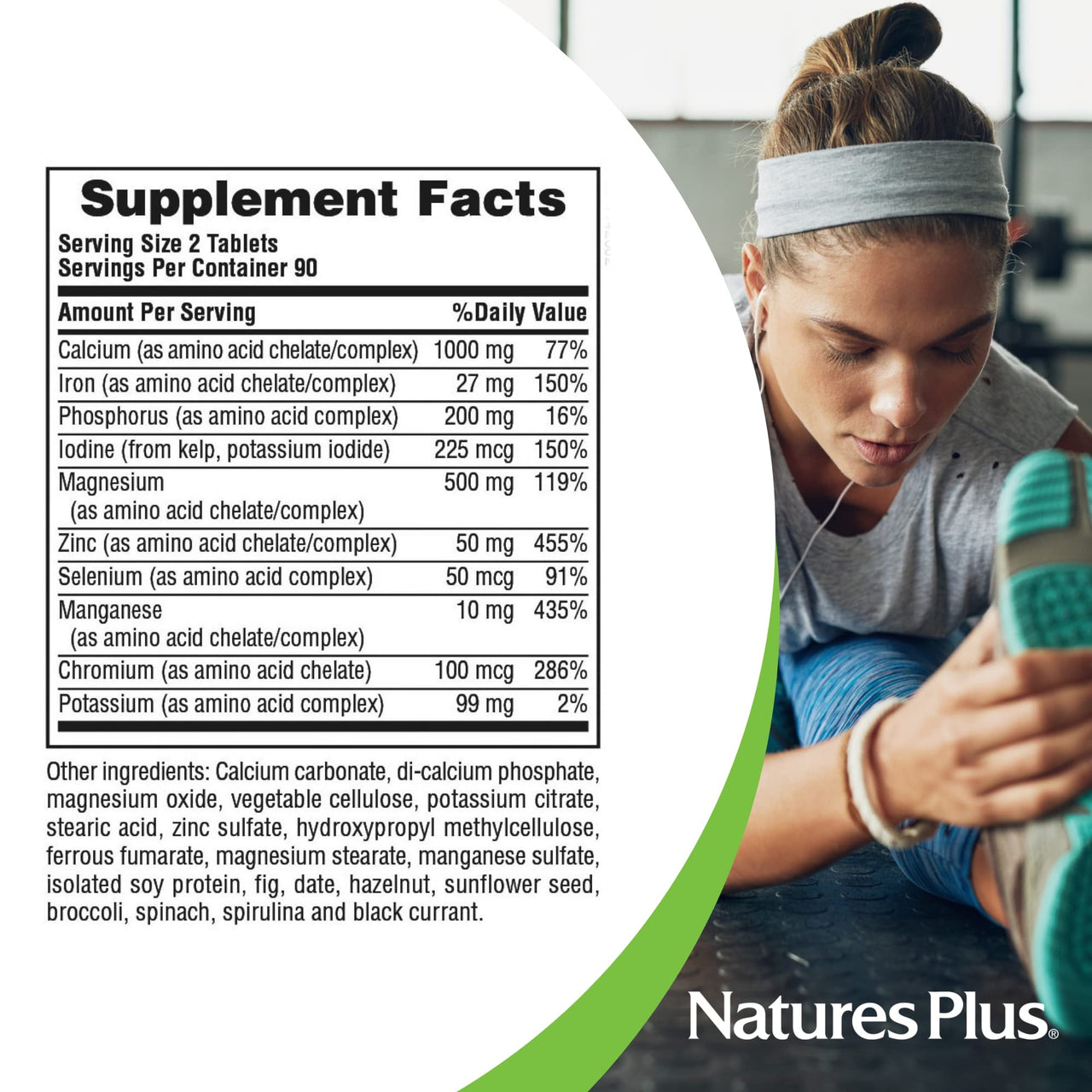 NaturesPlus Ultra-Mins - 180 Tablets - Multi Mineral Complex with Calcium, Iron, Magnesium & Zinc - Vegan, Gluten Free - 90 Servings