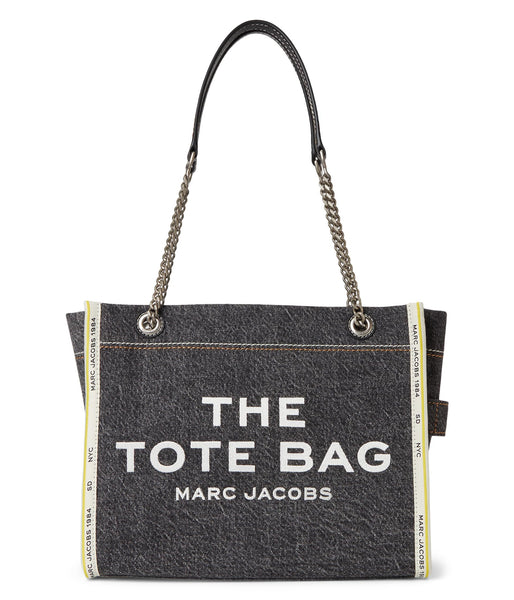 Marc Jacobs Womens The Denim Chain Medium Tote Bag Black Wash Onesize
