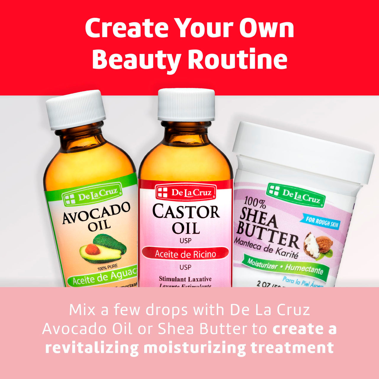 De La Cruz Castor Oil - 100% Pure Expeller Pressed Castor Oil for Nourishing Skin, Hair, Eyelashes, and Eyebrows - Natural Laxative USP Grade, 2 FL Oz (12 Glass Bottles)