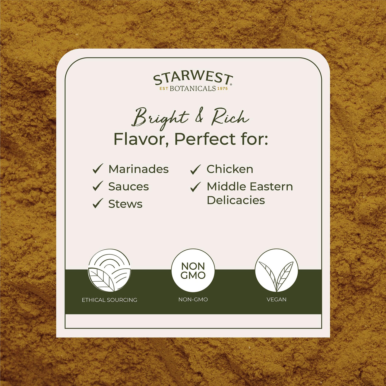 Starwest Botanicals Organic Curry Powder with Salt - Seasoning for Cooking, Spice Blend of Turmeric, Cumin, Coriander, Fenugreek, Cayenne, & Ginger, Certified Kosher, Non-GMO - Bulk 1 lb Bag