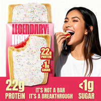 Thumbnail for Legendary Foods 22g Protein Pastry 0g Added Sugar, Low Carb, Gluten Conscious, Keto Snack, Ideal for Glucose Management, Includes Whey Protein Isolate, 8 Pack Frosted Strawberry