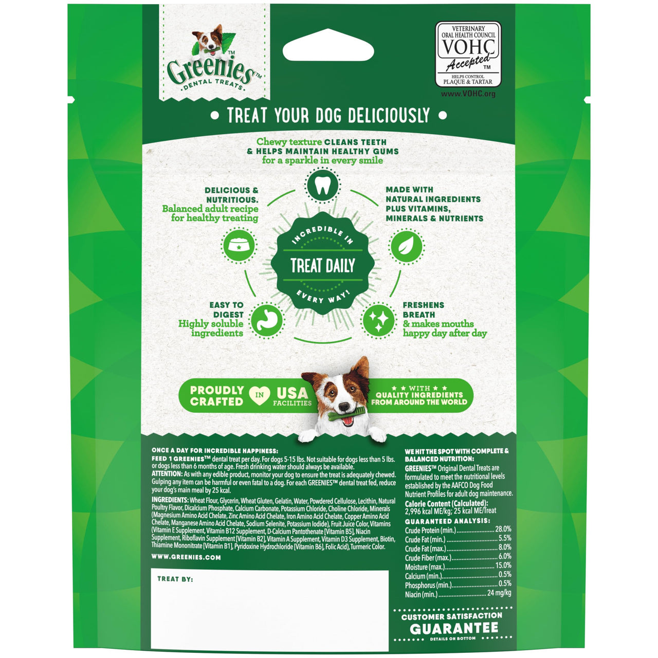 Greenies Veterinarian-Recommended Adult Natural Dental Dog Treats Teenie Size, Dog Dental Chews, Original Flavor, 6 oz. Pack, 22 Count