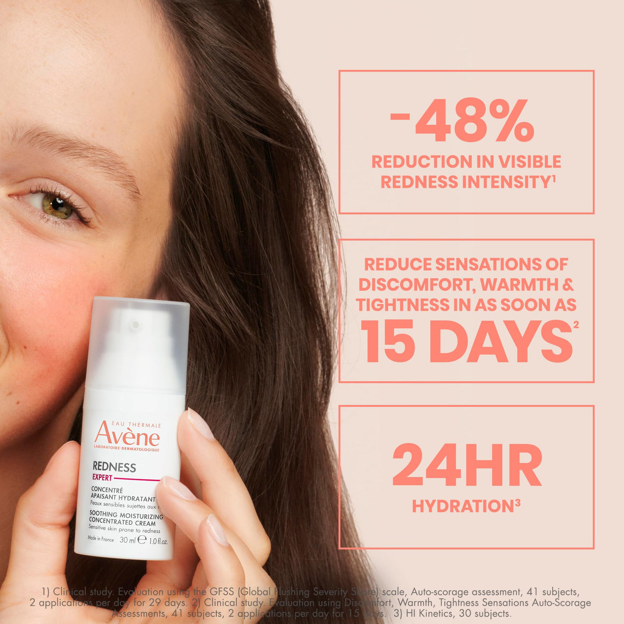 Avène Redness Expert Soothing Moisturizing Concentrated Cream, 1 Fl Oz