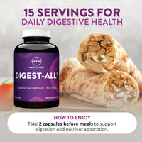 Thumbnail for MRM Nutrition Digest-All Digestive Enzymes - Digestion and Absorption Support for Women & Men, Contains Enzymes and Herbs to Support Digestion, 100% Vegetarian & Gluten-Free - 15 Servings