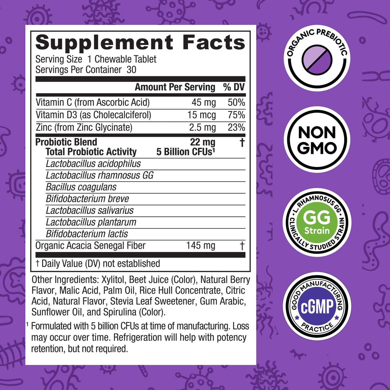 Physician's CHOICE Kids Happy Tummy Bundle - Fiber 24pck + Probiotic 30ct
