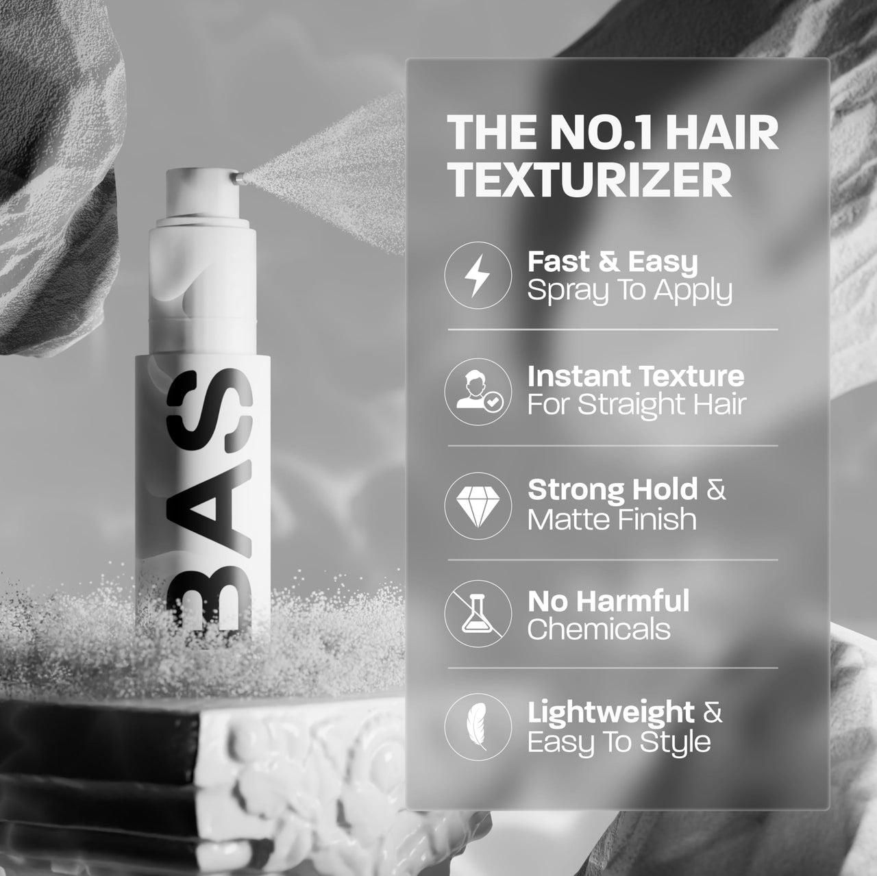 Based Bodyworks Hair Texturizing Powder, Lightweight & Volumizing Hair Styling Powder with Matte Finish, Add Texture to Hair with Medium Hold, Best for Short to Medium Hair, (1.69oz Bottle, Pack of 1)