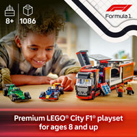 Thumbnail for LEGO City F1 Truck with RB20 & AMR24 F1 Car Toys - Model Car Building Toy Set for Kids, Boys and Girls, Ages 8+ - Formula 1 Collectible for Fans - Gift Idea for Birthdays - 60445