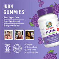 Thumbnail for MaryRuth's Iron Gummies for 14+ with Vitamin C for Absorption | Sugar Free | Gummy Iron Supplement + VIT C | Energy Metabolism | Cellular Health | Immune Support | Vegan | Non-GMO | 60 Count