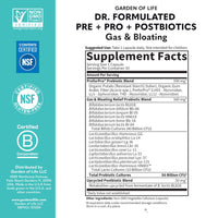 Thumbnail for Garden of Life Dr. Formulated Pre, Post & Probiotics Gas & Bloating Once Daily 3-in-1 Complete Prebiotics, Postbiotics & Probiotics â€“ 50 Billion CFU, Non-GMO, Gluten-Free, 30 Day Supply