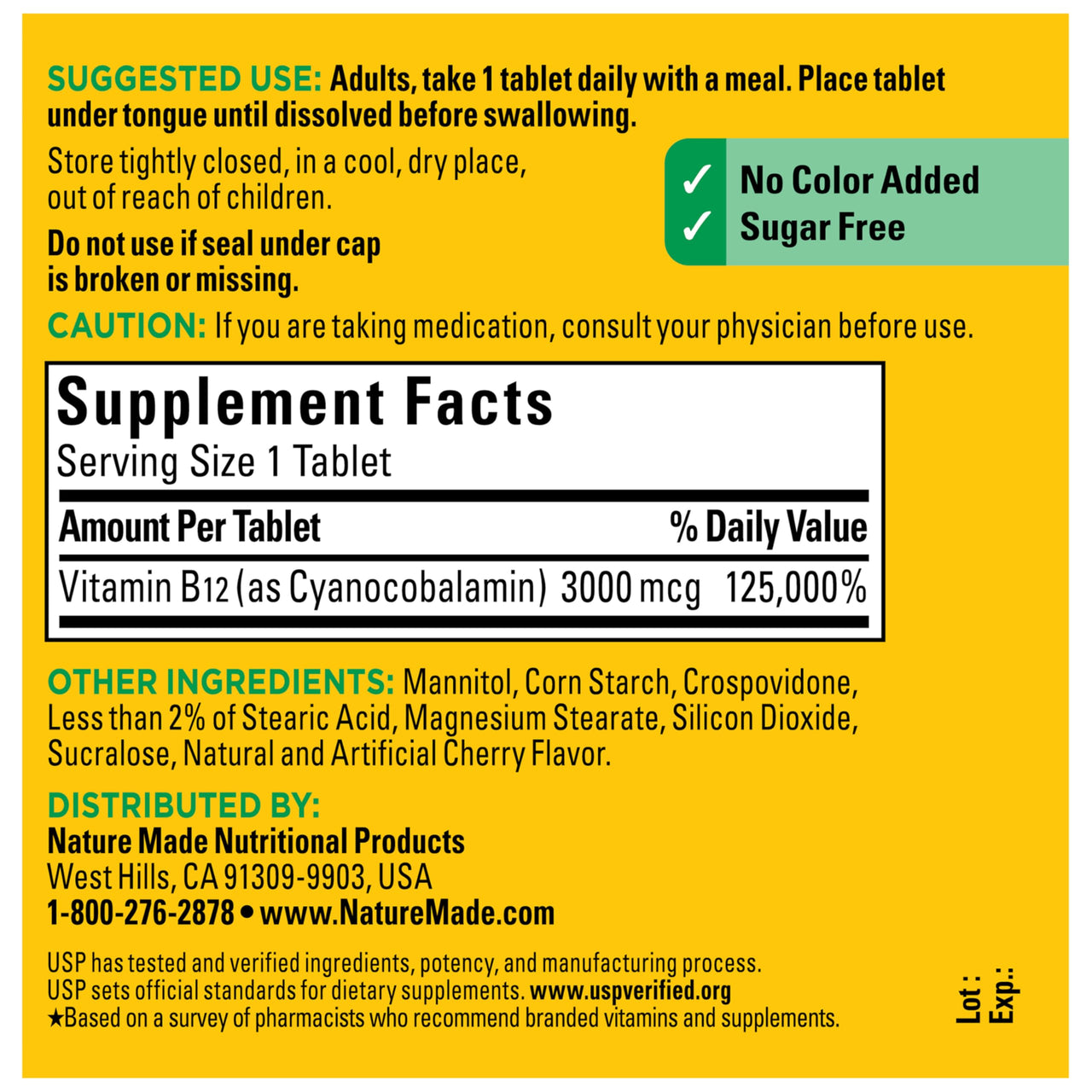 Nature Made Vitamin B12 3000 mcg, Easy to Take Sublingual B12 for Energy Metabolism Support, 40 Sugar Free Fast Dissolve Tablets, 40 Day Supply