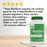 Thumbnail for Health Thru Nutrition Riboflavin 100mg Vitamin B2 100 Vegecaps | Supports Healthy Energy Metabolic Function & Nervous System | 3rd Party Tested | Non-GMO Soy & Gluten Free Hypoallergenic