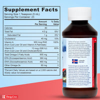 Thumbnail for De La Cruz Cod Liver Oil Liquid Pure Wild Caught Icelandic Fish Oil Rich in Vitamin D & Omega 3 Fish Oil, Omega 3 Supplements 4 FL OZ (118 mL)