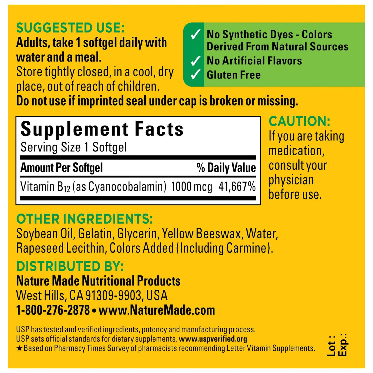 Vitamin B12 1000 mcg Softgels, 150 Count Value Size