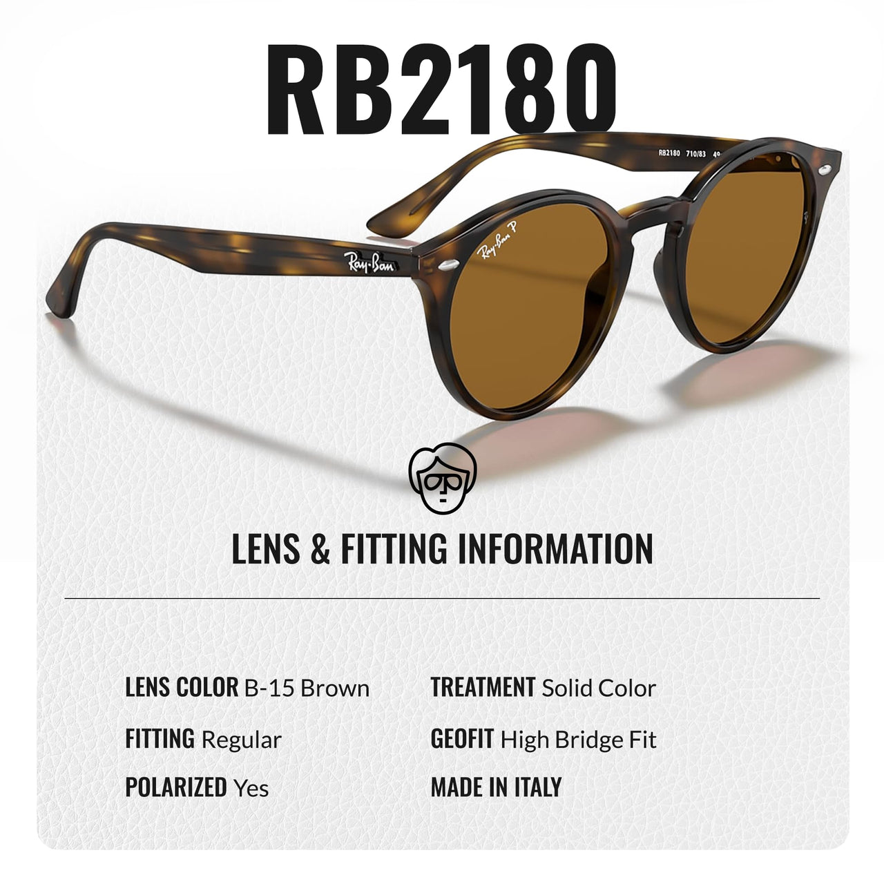 Ray-Ban RB2180 Round Shape Polarized Sunglasses for Men and Women- Timeless Classic Sun Glasses with Modern Elegance - Premium UV Protection - Designer Men's and Women's Sunglasses