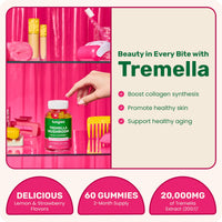 Thumbnail for Fungies Tremella Mushroom Gummies, Mixed Strawberry & Lemon Flavor - Mushroom Herbal Supplement Gummy for Adults Supports Collagen Synthesis, Healthy Skin & Healthy Aging - Beauty Gummies 60 Servings