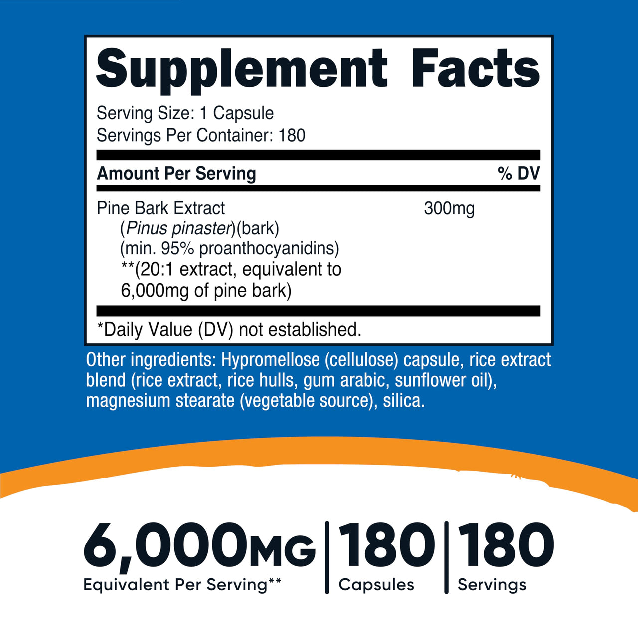 Nutricost Pine Bark Extract, 180 Capsules for 180 Servings Per Bottle