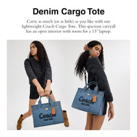 Thumbnail for Coach Women's Denim Cargo Tote, Indigo