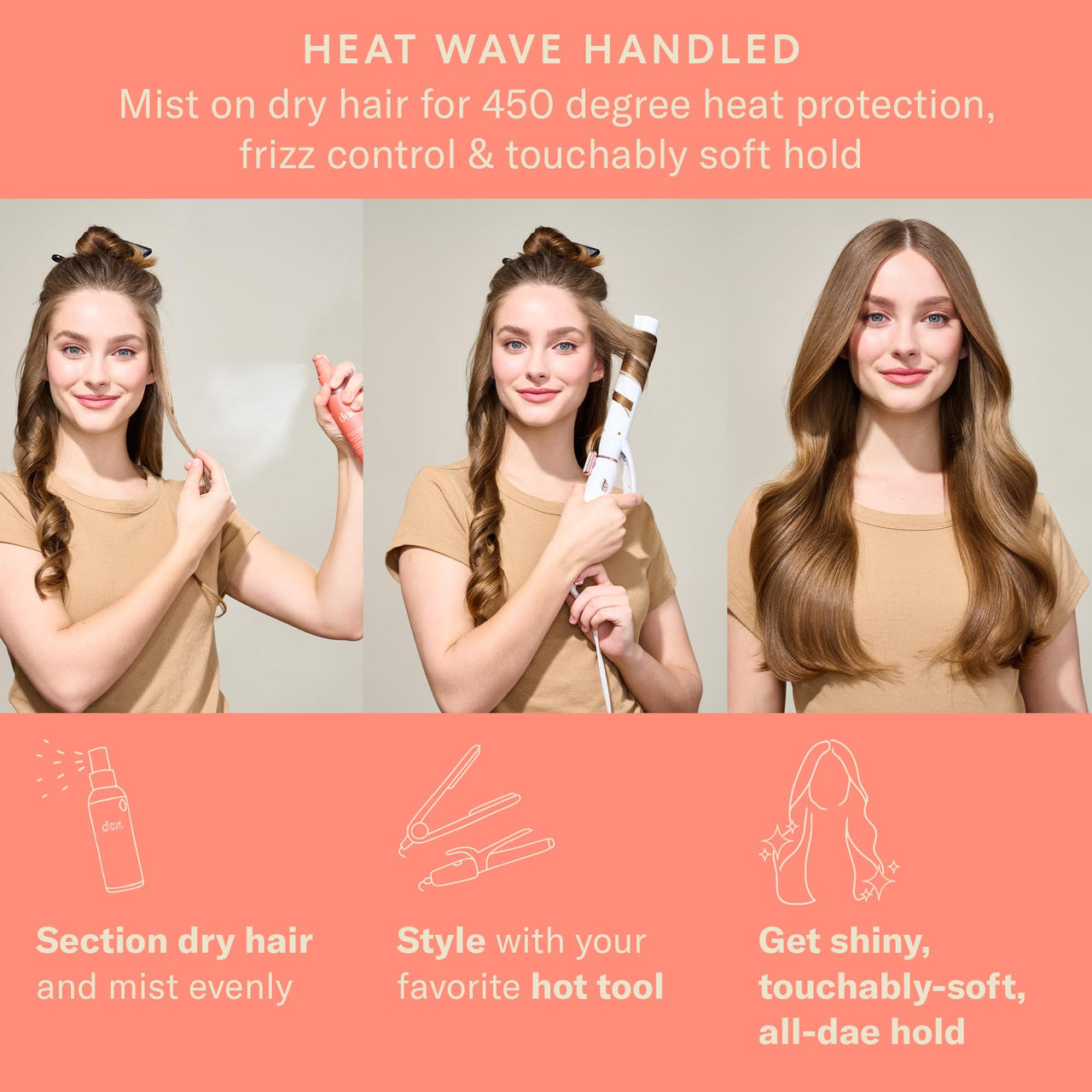DAE Agave Dry Heat Protection Spray - Protects, Controls Frizz, Light Hold (5 oz.)