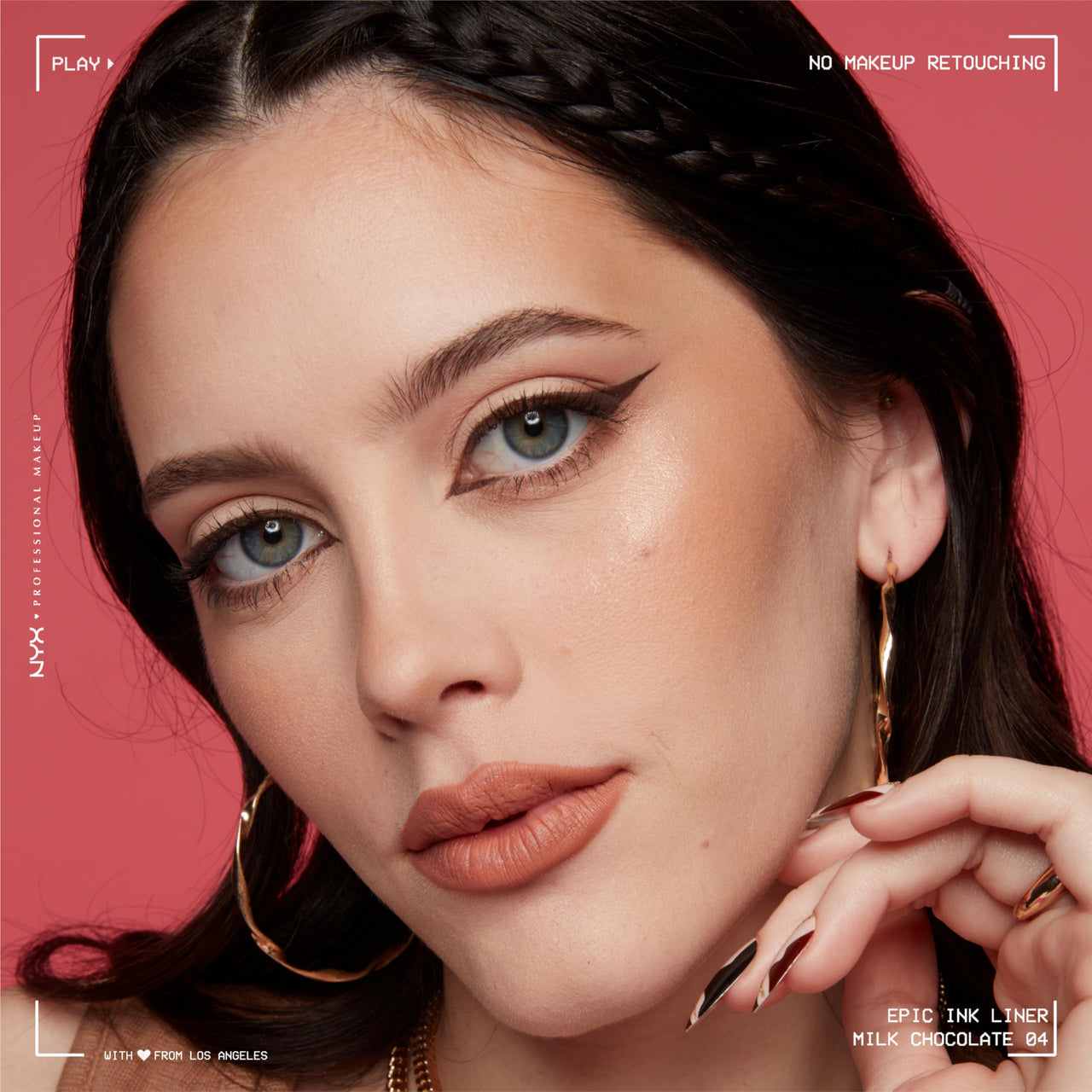 NYX PROFESSIONAL MAKEUP Epic Ink Liner, Waterproof Liquid Eyeliner with Vegan Formula - Milk Chocolate (Brown Matte)