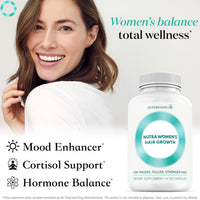 Thumbnail for Women's Balance Hair Growth Supplements, Ages 45 and Up, Customer Proven for Visibly Thicker Hair and Scalp Coverage, Soy-Free, Made with 26 Ingredients including Beta Carotenes - 2 Month Supply