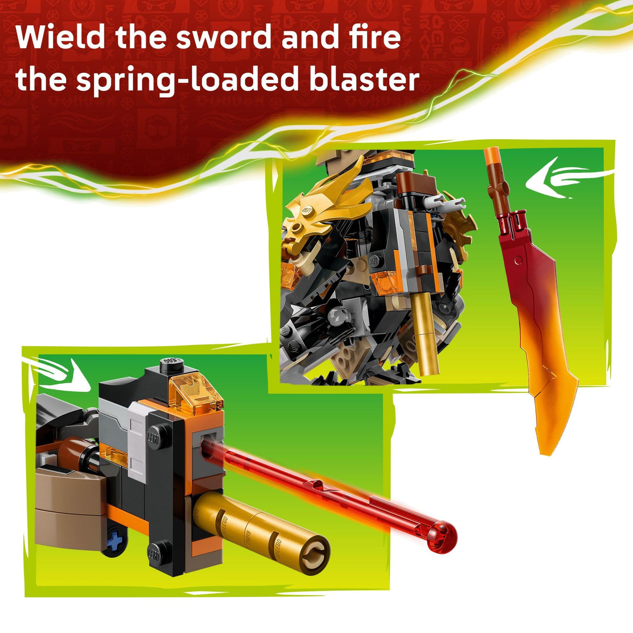 LEGO NINJAGO Cole’s Mission Mech & Dragon Zane Building Toy for Boys, Girls & Kids, Ages 7+ - Poseable Mech W/Cole, Acid Monster, & Zane Minifigures for Pretend Play - Gift Idea for Birthdays - 71854