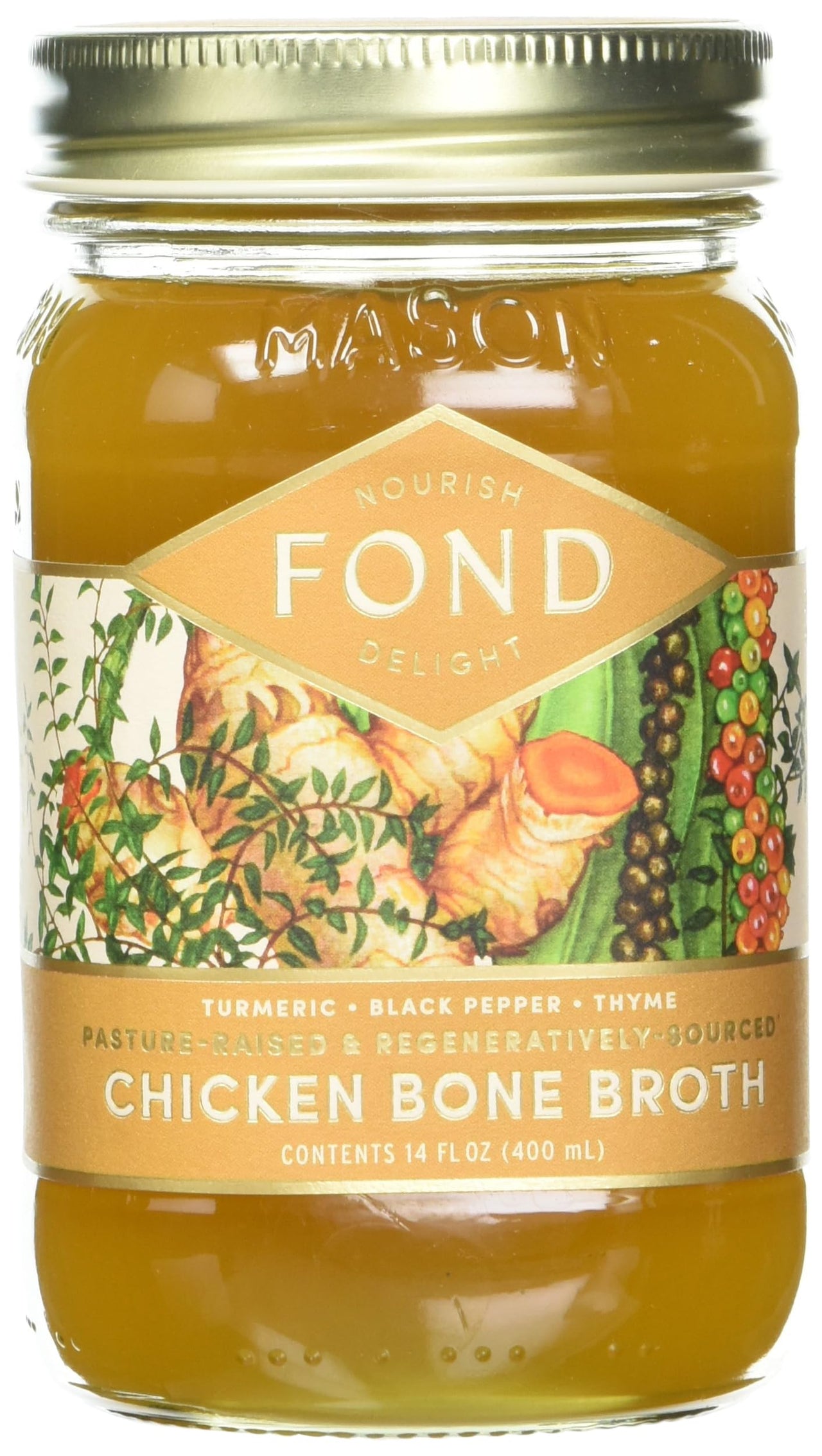 Fond, Bone Broth Chicken Turmeric Black Pepper, 14 Fl Oz