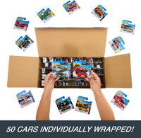 Thumbnail for Hot Wheels Toy Cars & Trucks, 50-Pack of 1:64 Scale Vehicles, Individually Packaged (Styles May Vary) (Amazon Exclusive)